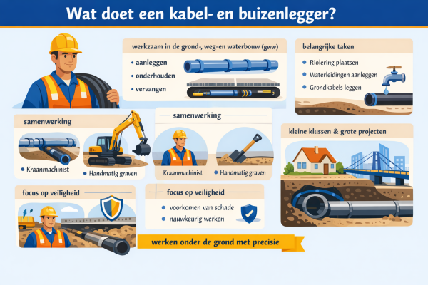 Alles over het beroep kabel- en buizenlegger Wat doet een kabel- en buizenlegger